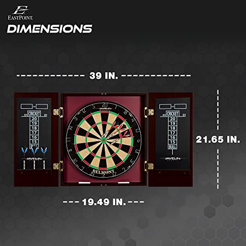 Official Size Dart Board Cabinet Set with 6 Steel Tip Darts - Black