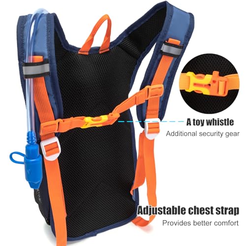 Kids Hydration Backpack - Lightweight Small Size with 1.5L Bladder - Blue