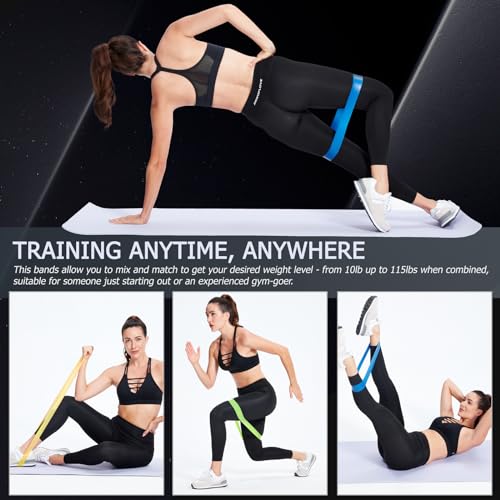 Loop Resistance Exercise Bands Set - 5 Levels for Home Gym, Colour Set