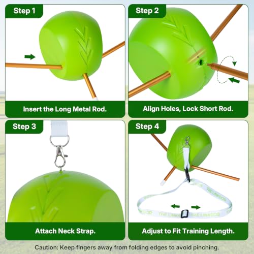 Golf Swing Trainer Aid for Beginners - Portable Practice Ball & Rod