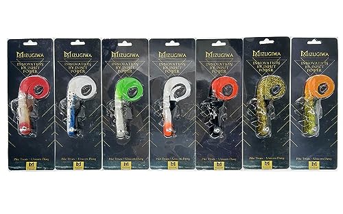MIZUGIWA 8"/12" Pike Musky Dawg Soft Plastic Swimbait - 7 Pcs Pre-Rigged Lures