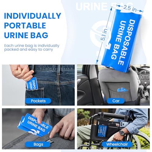 Leak-Proof Disposable Urine Bags - 12 Pack for Travel