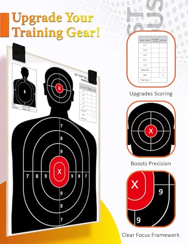 23x35 Inch Shooting Targets - High-Visibility Paper, 10 Pack