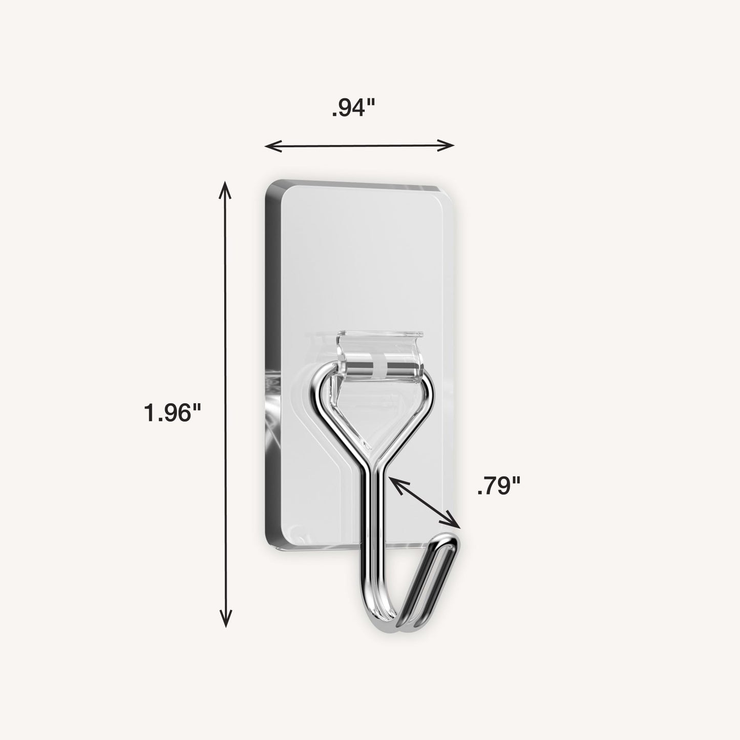 FrogTape reMOVEables Damage Free Adhesive Hook - Removable & Reusable Medium Wire Wall Hooks for Hanging - No Nails- Includes 6 Hooks & 8 Adhesive Strips, Holds up to 2 lbs, Clear (Pack of 6)