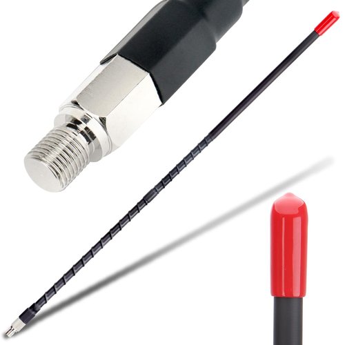 CB Radio Antenna 27MHz Whip Fiberglass Antennas Kit Heavy Duty 2’ Foot 24 Inch Black 1000 Watt Compatible with Vehicle Truck Car Mobile CB Radio