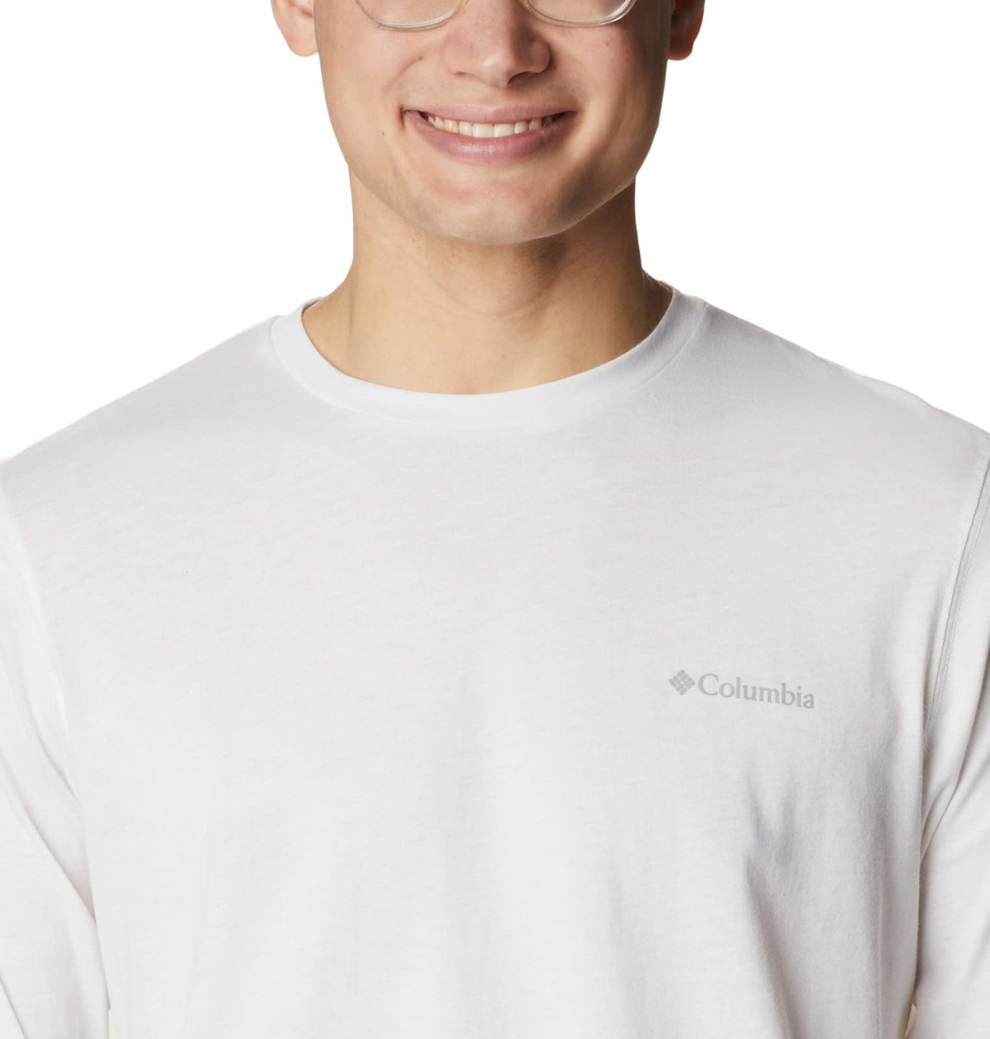 Columbia Men's Thistletown Hills Long Sleeve Logo Tee, White, Large