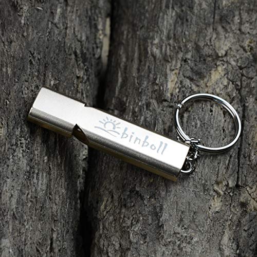 Aluminum Alloy Double-Tube Whistle - 2 Pack - Silver