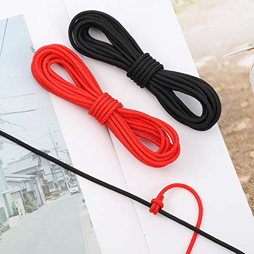 Archery D Loop Rope - 10ft Bowstring Serving - Black & Red