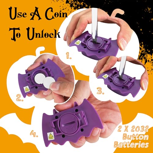 EverBrite 2-Pack Bat Shaped Headlamps for Kids - Halloween Vampire Light with 3 Modes