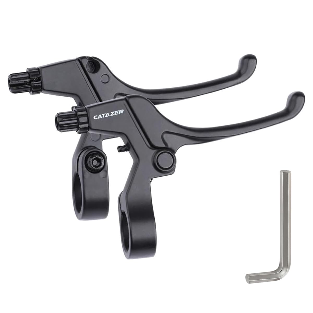 catazer Universal Bicycle Brake Lever, Aluminum Alloy 4 Fingers Brake Levers Suitable for 22.2mm Bike Handlebar Mountain Bike 1 Pair