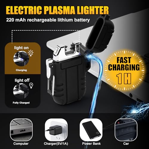 Electric Lighter Rechargeable Dual Arc Plasma Waterproof Matches