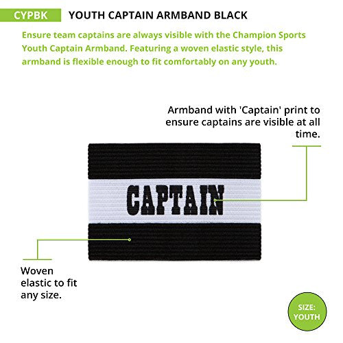 Youth Captain Armband - Elastic Soccer & Football Team Band - Medium