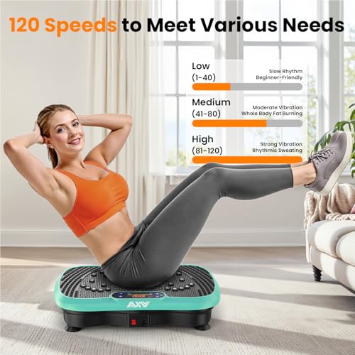 Vibration Plate Exercise Machine - 200W Bluetooth, Slim Green