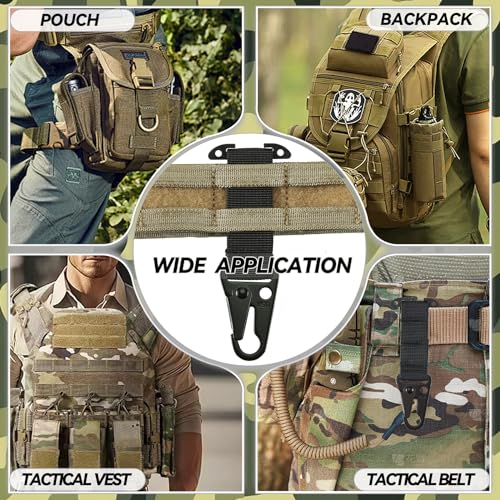 Tactical Belt Clip T-Mount with MOLLE System - Black 2pcs