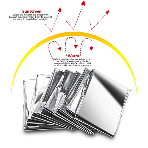 Emergency Mylar Thermal Blankets - Survival Pack of 6