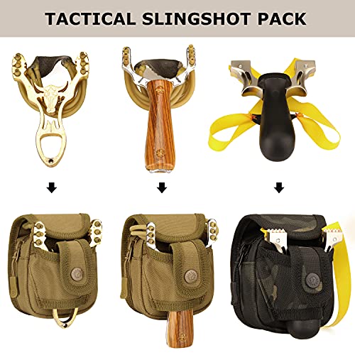 SunForMorning Tactical Slingshot Ball Pouch with MOLLE Black