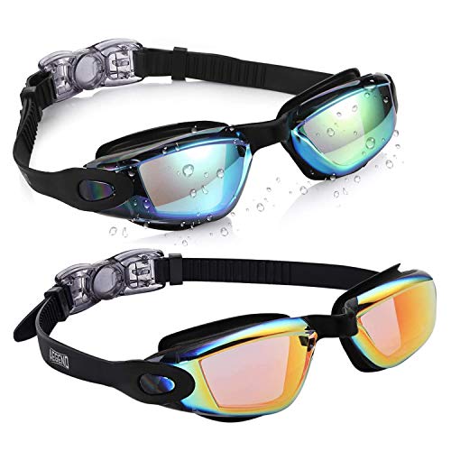 Kids Swim Goggles - Anti-Fog, Leak-Proof, UV Protection - Aqua & Black Orange