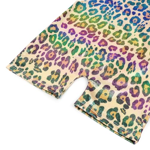 Gymnastics Leotard for Girls - Shiny Toddler Biketard 2-3T Leopard