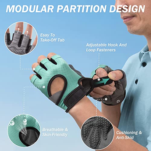 Weight Lifting Gloves - Freedom Workout Gloves, Aqua, X-Large