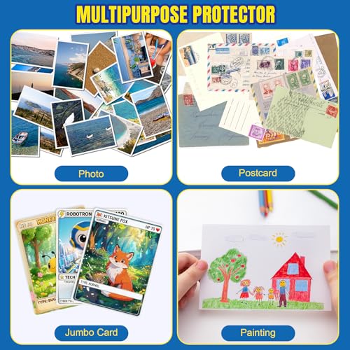 AKONEGE 12 Pack Jumbo Card Sleeves Size L 5.4" x 7.5" Hard Plastic Protectors