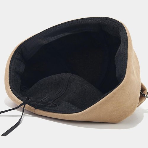 Fall Winter Beanie Hats for Women Men Bear Ear Skull Cap Brimless Cap Adjustable Docker Cap Black
