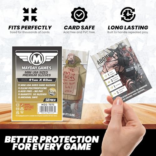 Premium Mini USA Board Game Card Sleeves - 41mm x 63mm - 50 Pack