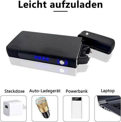 GADATOP Arc Plasma Flame Lighter - USB Rechargeable Windproof Electric Lighter | Matte Black