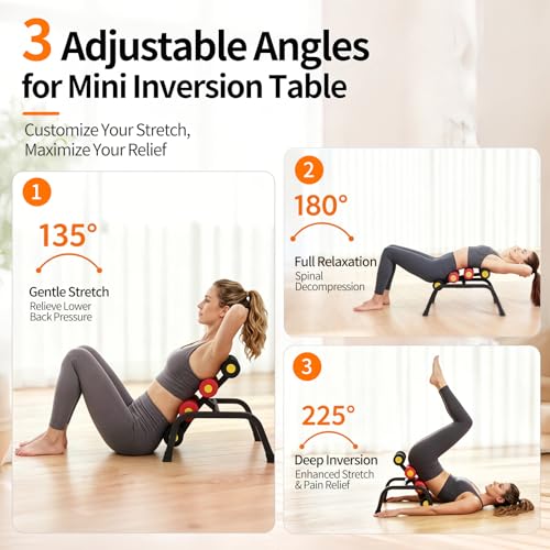 Mini Inversion Table for Back Pain Relief - Red
