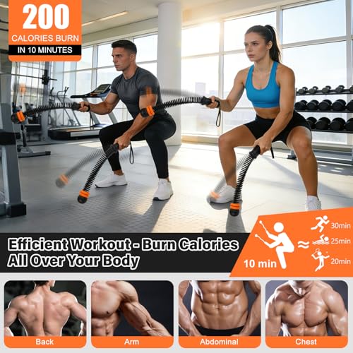 Adjustable Ropeless Battle Ropes - Portable Cordless Gym Equipment - Black