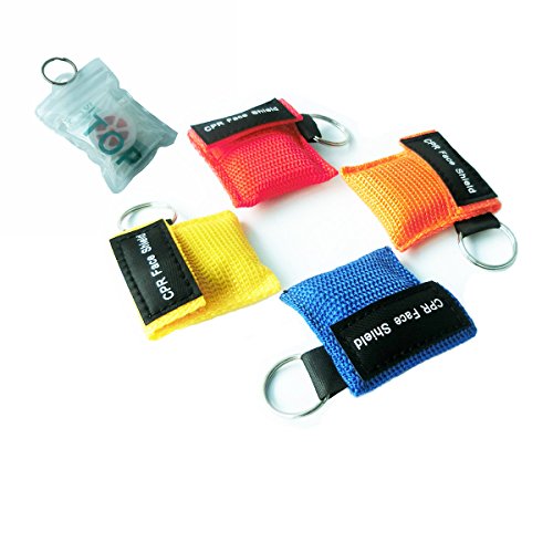 CPR Barrier Face Shield Pack with Keychain - 4 Colors