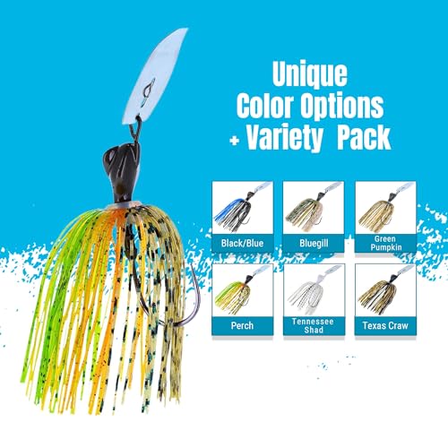 Reaction Tackle Blade & Vibe Fishing Jigs for Bass, Pike, Walleye, Muskie - 3 Pack