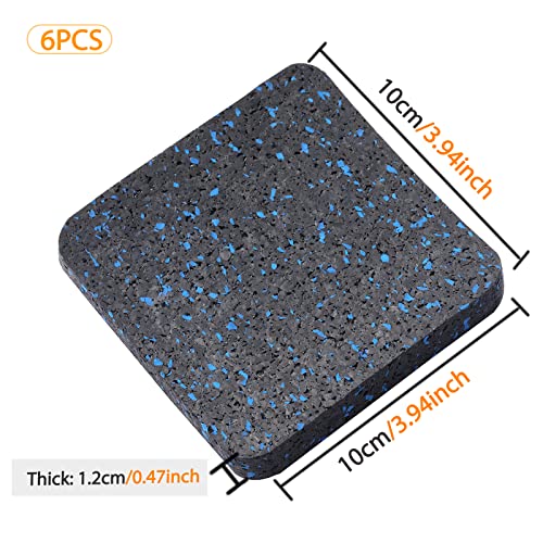 High-Density Rubber Treadmill Mat Pads - 3.94" x 3.94" x 0.5" - 6-Pack