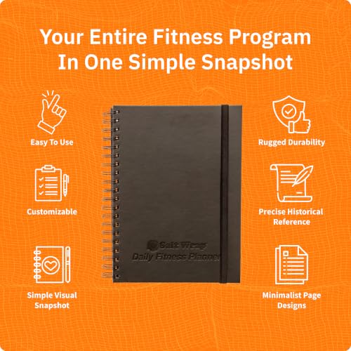 SaltWrap Daily Fitness Journal & Workout Planner 7x10 Inches - Food & Exercise Log Book