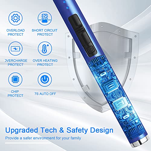 USB Rechargeable Candle Lighter - Electronic Arc Lighter, Windproof, Dark Blue