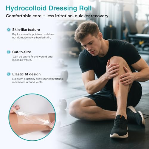 LinToButy Hydrocolloid Wound & Acne Patch Tape Roll 2in x 16ft, Flexible, Waterproof, Cut-to-Size