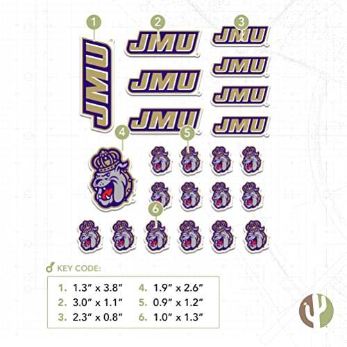 Desert Cactus James Madison Dukes Sticker Sheet, 8.5 x 11 inches – Officially Licensed