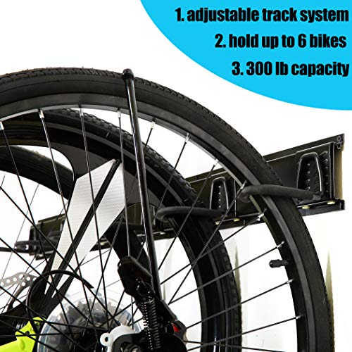 Wall-Mounted Bike Rack for 6 Bicycles - Heavy Duty Steel, Black