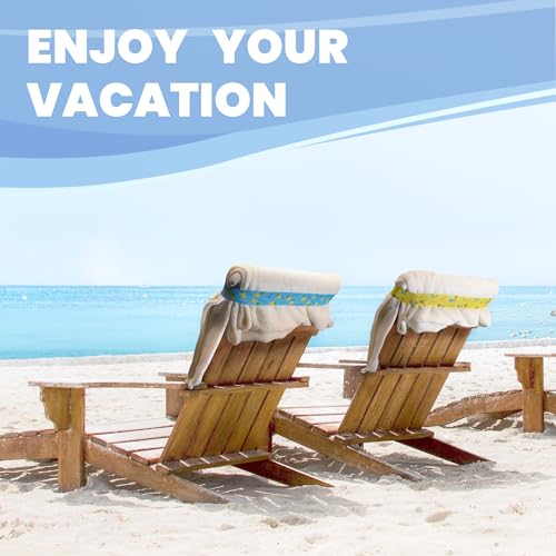 Beach Towel Bands - 4 Pack Elastic Towel Holders for Chairs
