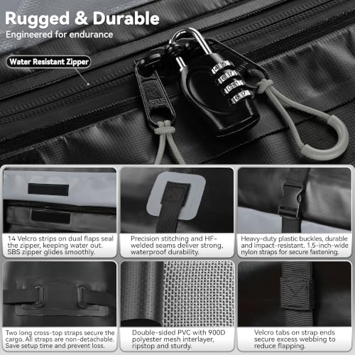Waterproof Car Roof Luggage Bag - 21 Cubic Feet, Black