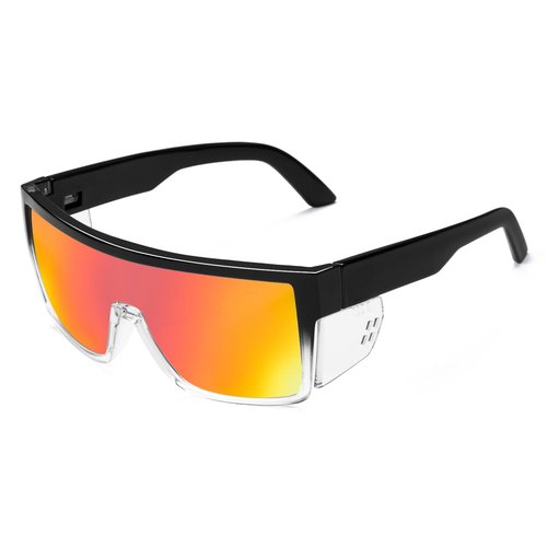 BINGKING Safety Sunglasses, Polarized, ANSI Z87+ Certified, Ultra UV 400 Protection, Mirror Lenses and Black Frame, Men, Women, Outdoor/Sports, Surf, Construction, Work, PPE (Two tone Red mirror)