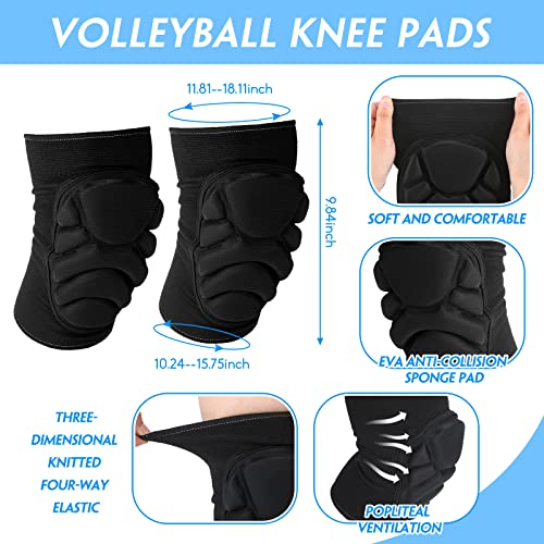Vabean Black Medium Volleyball Accessories Set with Knee & Arm Pads, Hair Tie & Bag