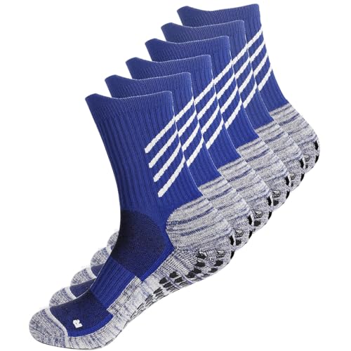 Anti-Slip Sports Socks for Men & Women - Medium Navy, 3 Pairs