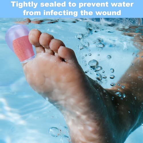 Waterproof Toe Protector - 4 Silicone Covers & Bandage for Big Toes