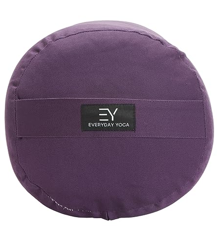 Premium Yoga Bolster Pillow - Round Plum Meditation Cushion