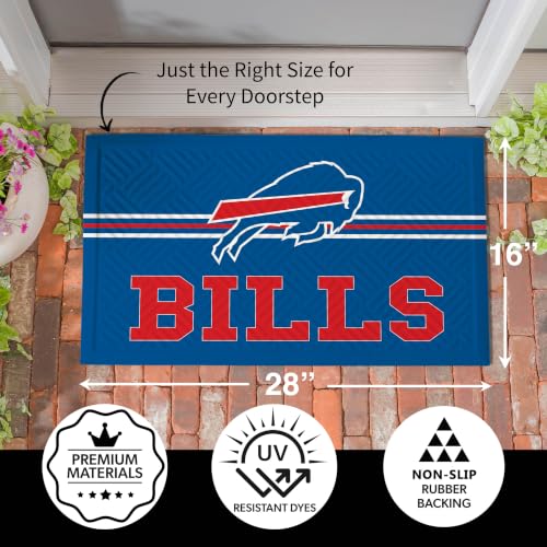 NFL Entrance Doormat - Buffalo Bills Cross Hatch - 28 x 16 Inches