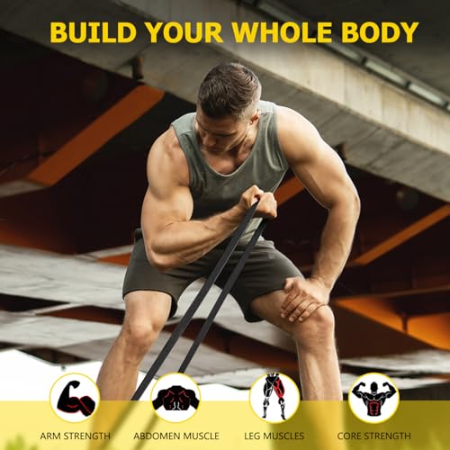 Pull Up Resistance Band - Natural Latex Exercise Band for Strength - Black