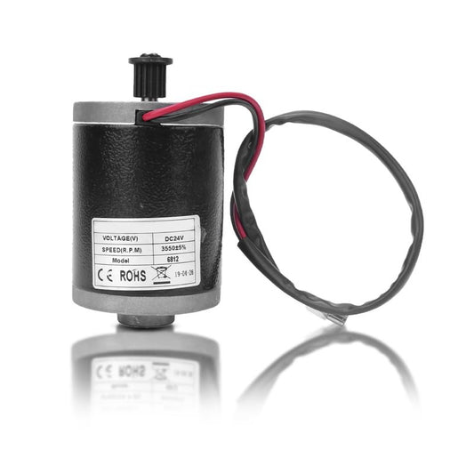 Joyzan Wheel Brush Motor, DC 24V 100W High Speed Aluminum Alloy Pulley Synchronizing Electric Small Brushed Gear Controller Metal Belt Accessory for Mini E Bike Scooter Quad Go Cart ATV Bicycle 6812