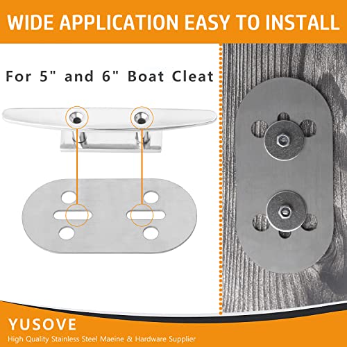 Stainless Steel Boat Cleat Backing Plate for Dock and Marine Use - 2 Pack