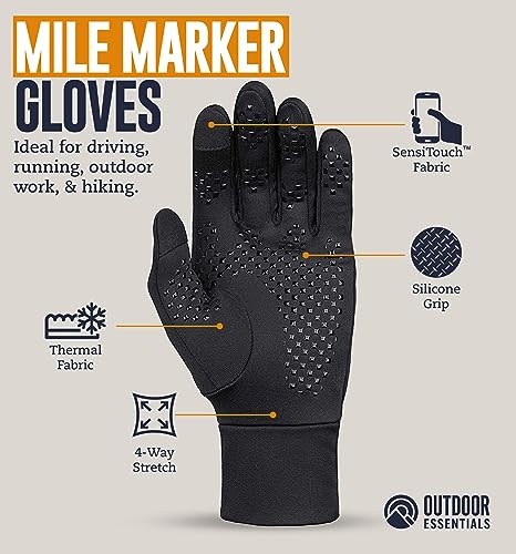 OutdoorEssentials Touchscreen Winter Gloves Men Women - Hiking Mens