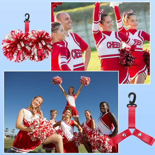 Pom Pom Holder for Backpack - Cheerleading Accessory Red